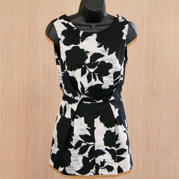 Topshop Petite Beige Black Sleeveless Romper - 2 - Picture 1 of 5